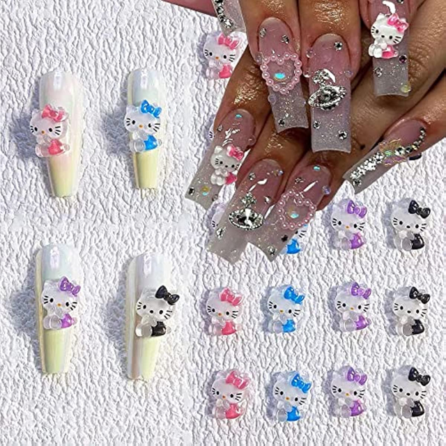 50pcs Nail Charms for Acrylic Resin Hello kitty Nail Art Charms Decoration  Accessories Jewelry Luxurious Nail Art Rhinestones - AliExpress